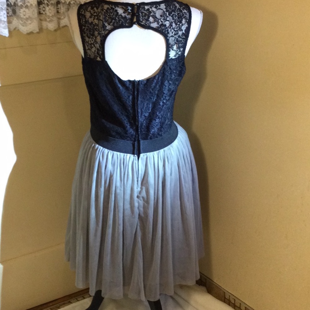 Studio City Black with sheer grey  midi dress - Picture 4 of 14